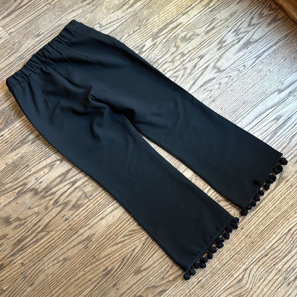 Zara Woman Black Pants Pom Pom Hem size Small EUC - Picture 4 of 6
